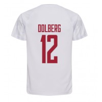 Echipament fotbal Danemarca Kasper Dolberg #12 Tricou Deplasare Mondial 2022 maneca scurta